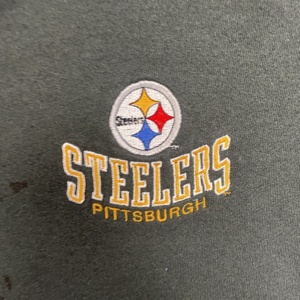 vintage Pittsburgh Steelers sweatshirt mens xl Black 1990s NFL - Picture 2 of 11